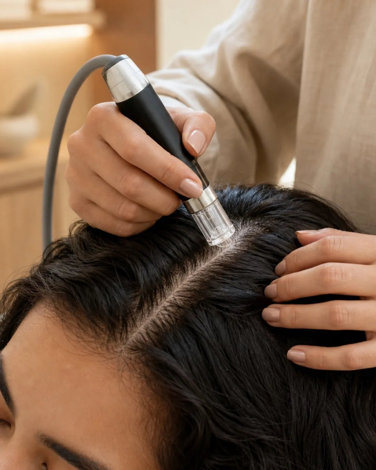 All Six treatment room prepared for scalp care